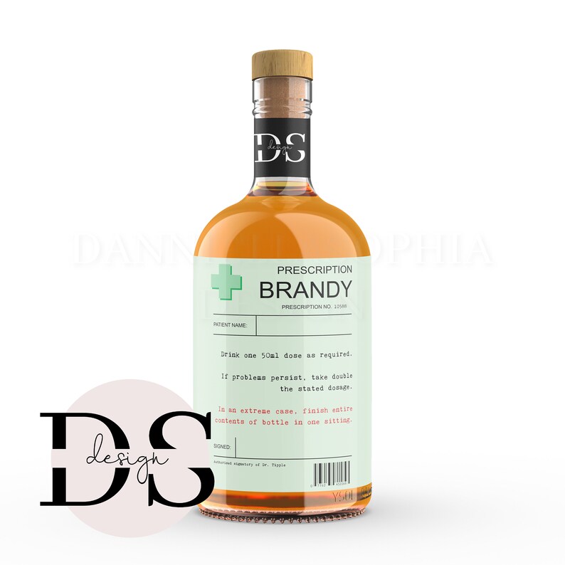 Prescription Brandy Label Brandy Gifts Brandy Sticker Etsy UK