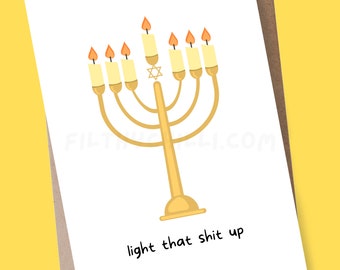 Funny Hanukkah Card, Holiday Card, Holiday Card Set, Hanukkah Card for Mum, Happy Hanukkah, Punny Holiday Card, Chanukah Card, Jewish Cards