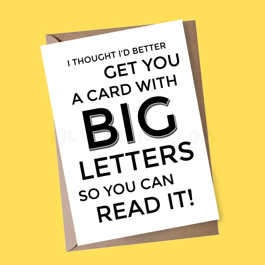 Offensive Lettering Funny Birthday Card, Big Letters, Rude Offensive Joke - Etsy UK