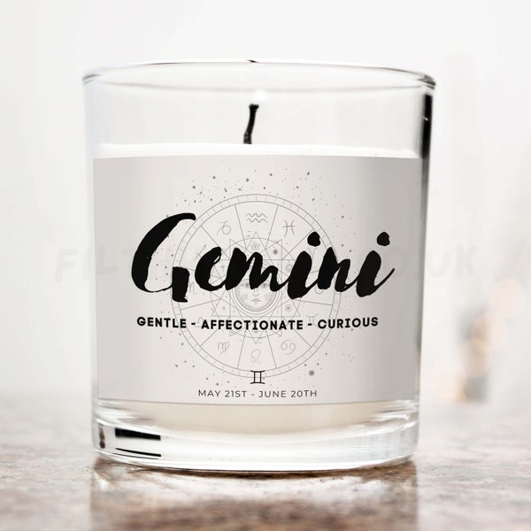 Gemini Candle, Horoscope Gifts, Gemini Gifts, Star Sign Gift, Zodiac Candle, Mothers Day Gift for Mum, Birth Month Candle, Astrology Candles