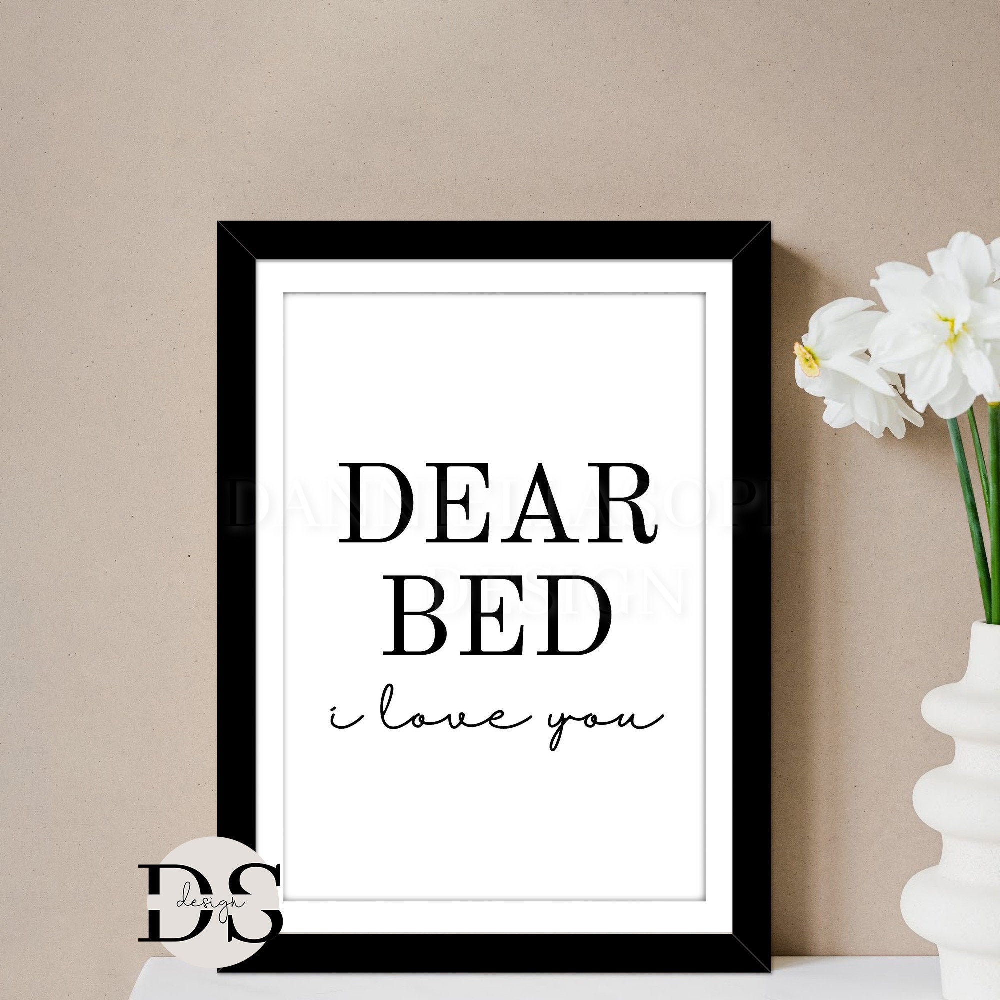 Bedroom Prints Dear Bed I Love You Bedroom Wall Art Couples Etsy UK