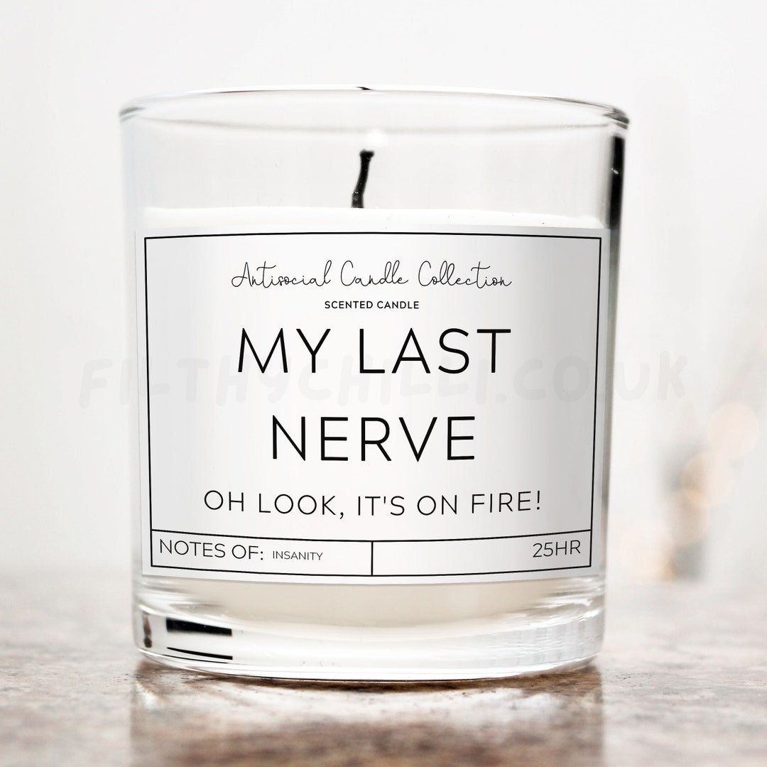 My Last Nerve Candle, Rude Candles, Joke Candle Gift Set, Christmas Gifts, Funny Candle