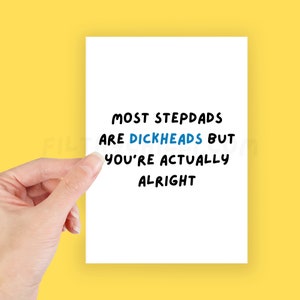 Funny Stepdad Card, Rude Birthday Card for Step Dad image 2