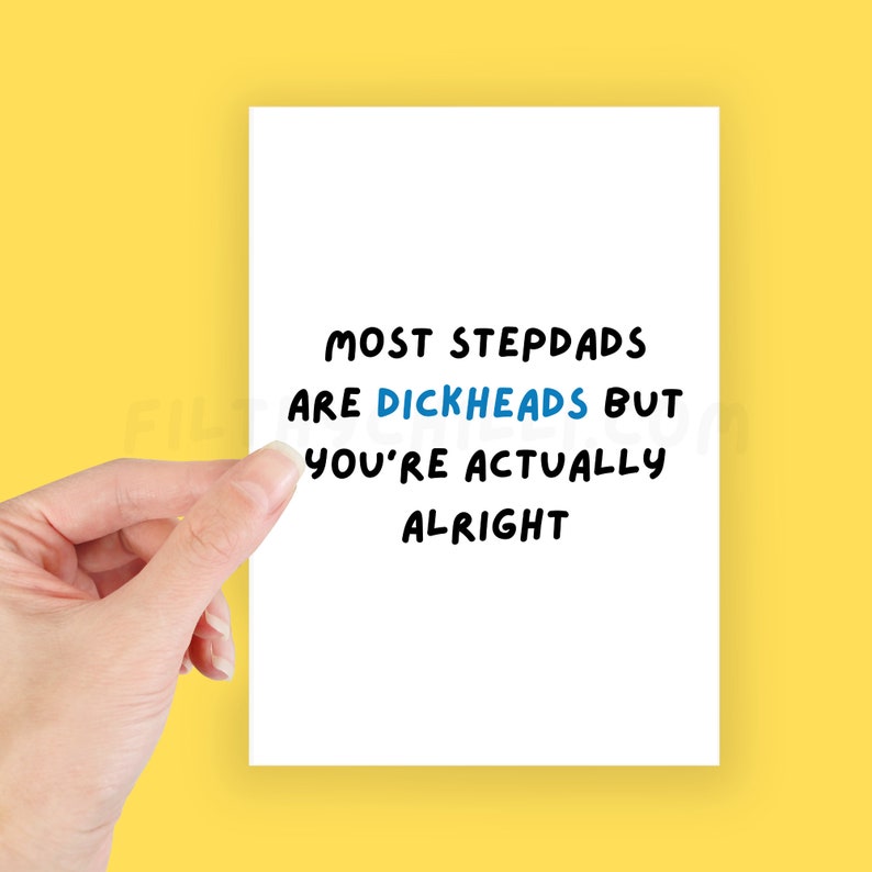 Funny Stepdad Card, Rude Birthday Card for Step Dad image 2