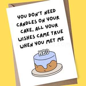Cartão de aniversário engraçado para namorado, cartão de aniversário de piada para marido, cartão de aniversário para melhor amigo, cartão para namorada, cartão para esposa