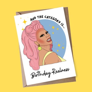 Carte d'anniversaire RuPaul, catégorie I, carte d'anniversaire gay, carte d'anniversaire LGBTQ+, carte d'anniversaire lesbienne, carte pour eux, course d'accélération