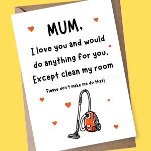 Tarjeta de cumpleaños divertida para mamá, tarjeta de broma para el día de la madre, tarjeta divertida para mamá, tarjetas de limpieza, aspiradora, regalo para el día de la madre, tarjeta para mamá