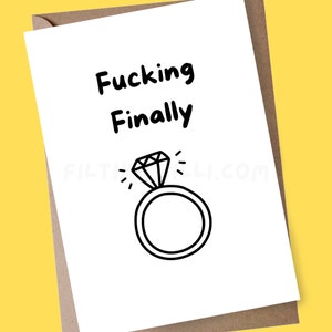 Enfoncer enfin la carte de fiançailles, carte de fiançailles drôle pour un ami, carte de félicitations de fiançailles, carte de fiançailles pour les couples