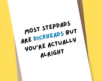 Funny Stepdad Card, Rude Birthday Card for Step Dad