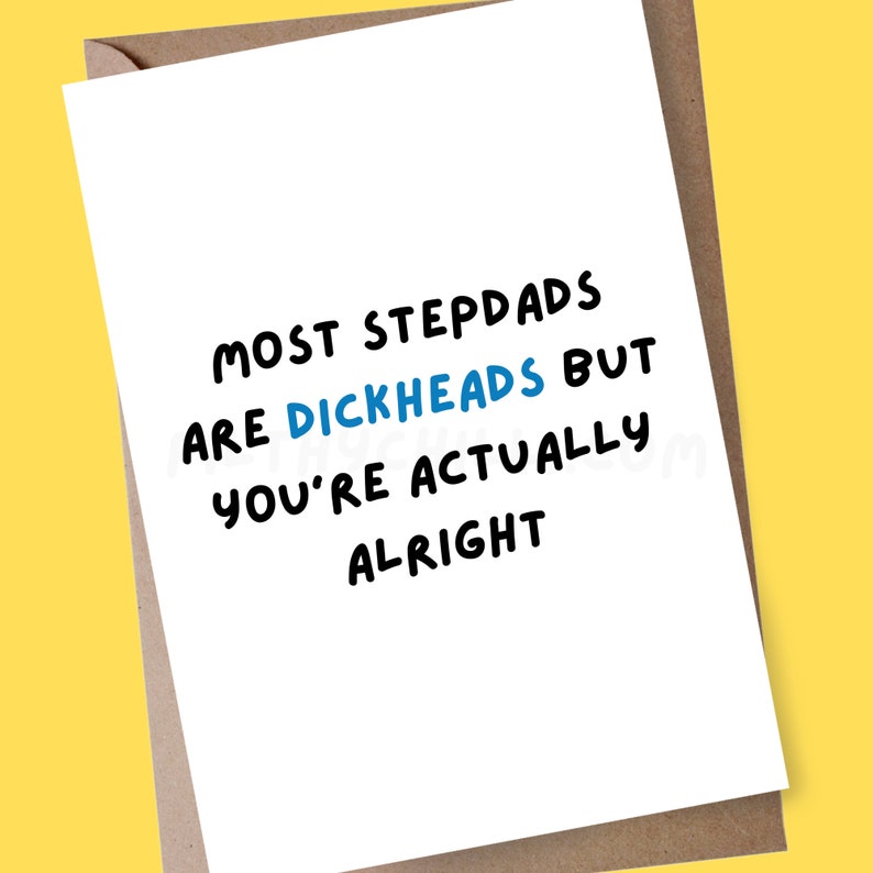 Funny Stepdad Card, Rude Birthday Card for Step Dad image 1