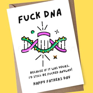 Lustige Stiefvater Vatertagskarte, Witz DNA Karte für Stiefvater, Schritt Dad Karte, Rude Karte für Stiefvater, Vaterfigur Karte, Adopted Dad Karte