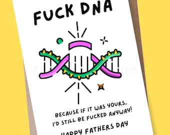Zabawna kartka z okazji Dnia Ojca z Ojczymem, żartobliwa kartka z DNA