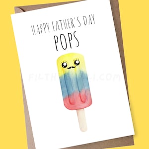 Carte drôle de fête des pères, pops joyeuse fête des pères, jolies cartes, carte de blague pour papa, carte de papa, carte de crème glacée, carte pour lui, carte de grand-père