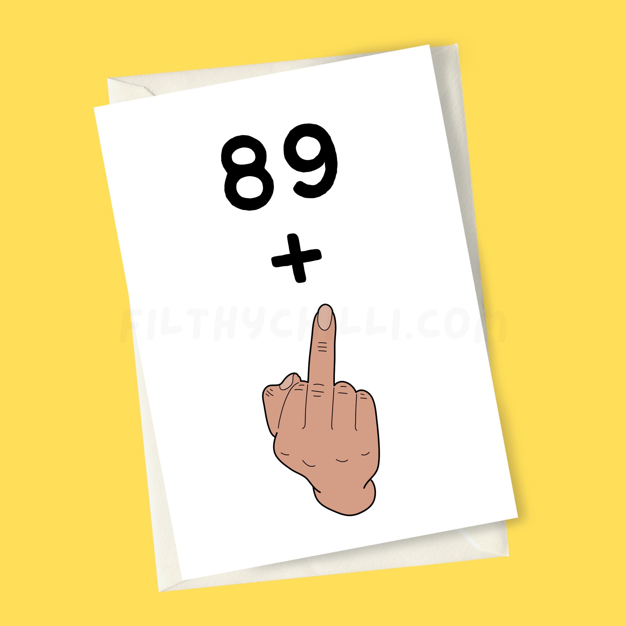 Simple Rude Middle Finger Funny 90th Birthday Card, Rude Middle Finger - Etsy