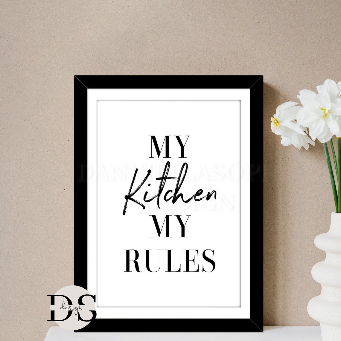Funny Kitchen Prints My Kitchen My Rules Print Home Decor Etsy
