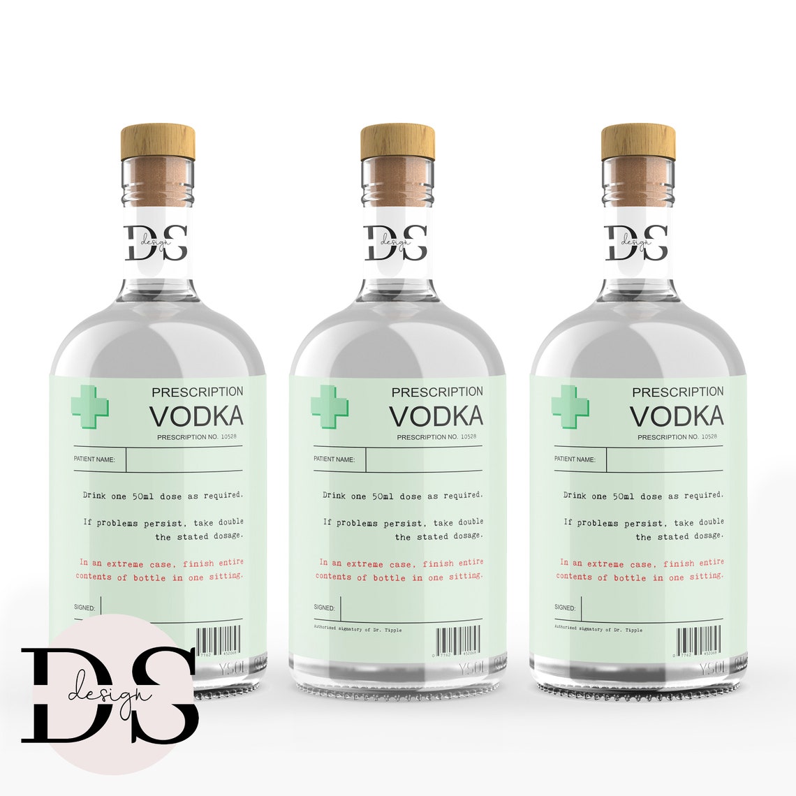 Prescription Vodka Label Vodka Bottle Sticker Vodka Bottle Etsy
