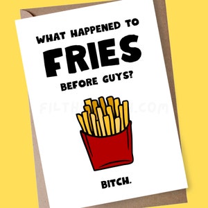 Carte de fiançailles frites avant les gars, carte de fiançailles drôle pour un ami, carte de félicitations de fiançailles, carte de fiançailles pour les couples