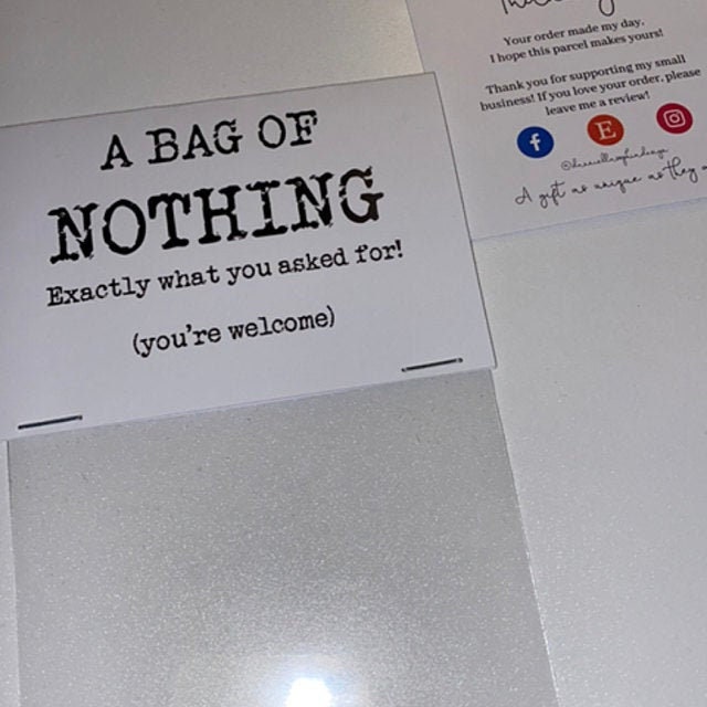 Gag Gift A Bag of Nothing Novelty Joke Gag Gift by PyrateWench
