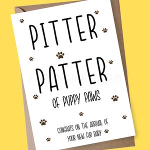 Nueva tarjeta de cachorro, tarjeta de padres de cachorro, tarjeta de bebé de piel, felicitaciones por la tarjeta de bebé de piel, tarjeta de cachorro del Reino Unido, tarjeta de mascota del Reino Unido, nuevo cachorro del Reino Unido, padres de perros
