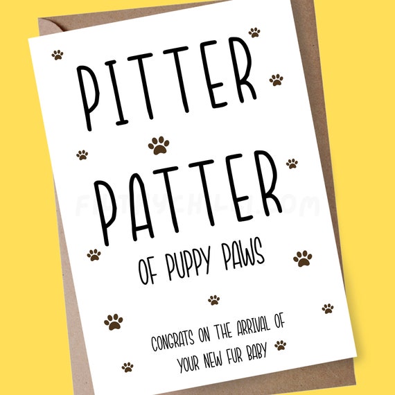 New Puppy Card, Congratulations Fur Baby, Dog Parents