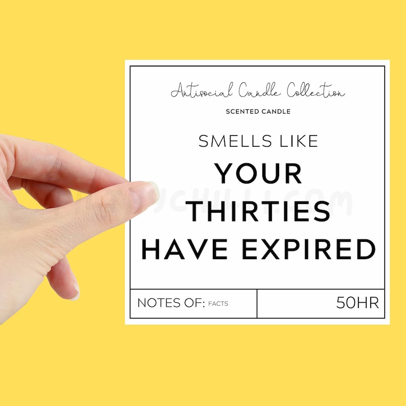 40th Birthday Candle, Funny Candle, Your Thirties Have Expired, 40th Birthday Gift, 40th Birthday Present, 40th Gift Idea, Birthday Candle ™ XL Label Only
