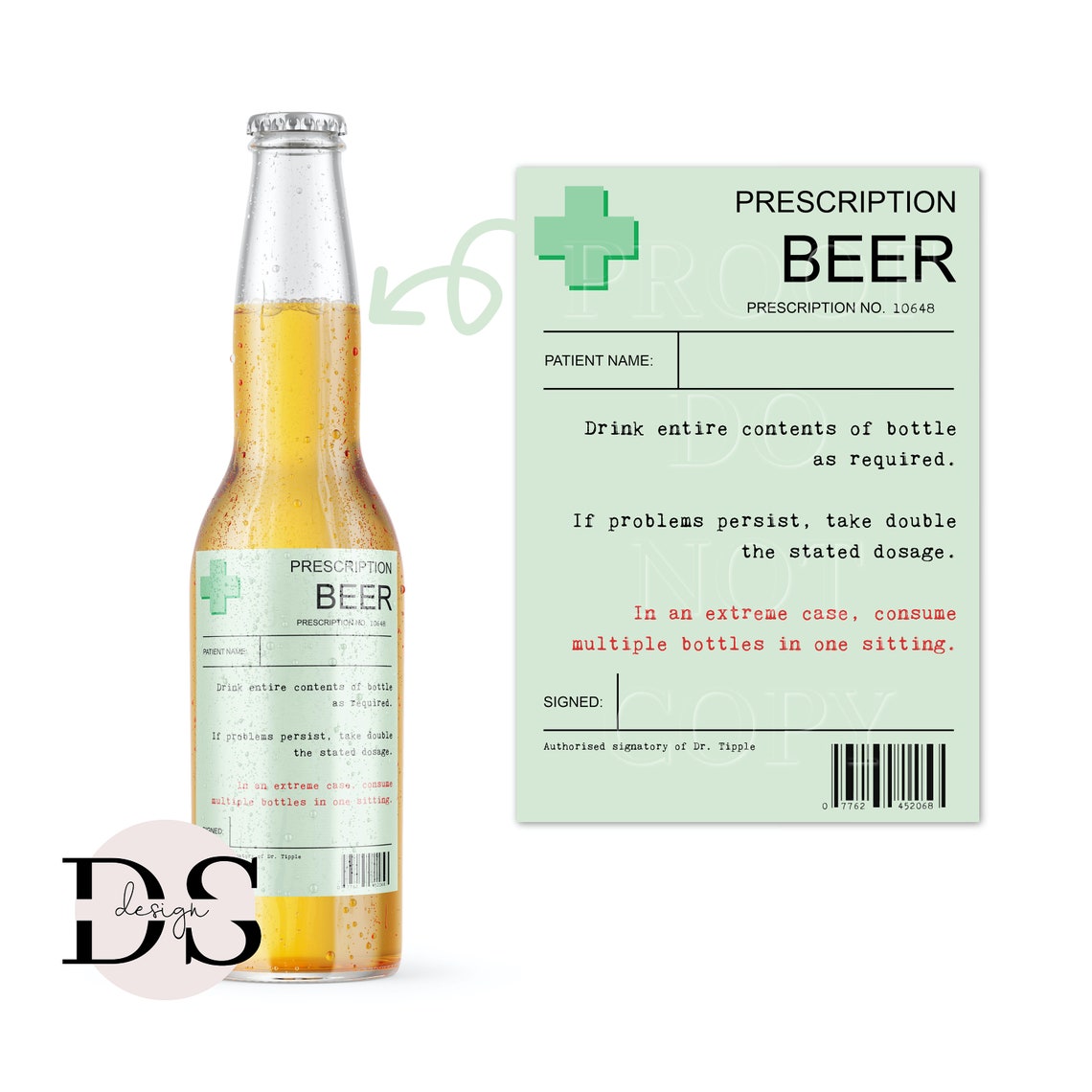 Prescription Beer Label Beer Bottle Sticker Beer Bottle Etsy UK