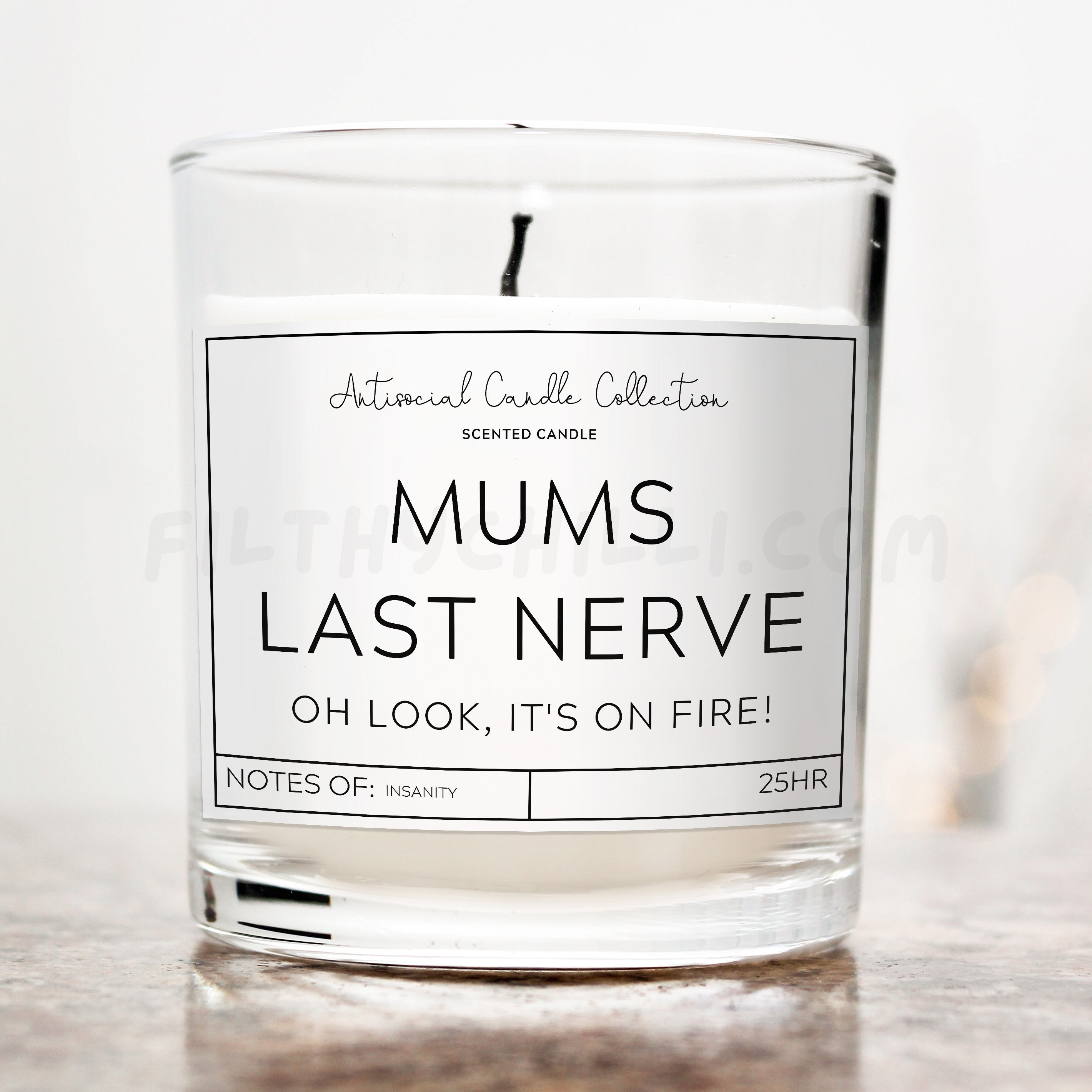 Funny Candle, Mums Last Nerve, Mothers Day Gift for Mom, Birthday Gift for Mum, Rude Candle, Inappropriate Gift, Sarcastic Gift for Mummy, ™