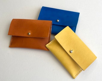 Handcrafted leather Fold over card and cash wallet/holder