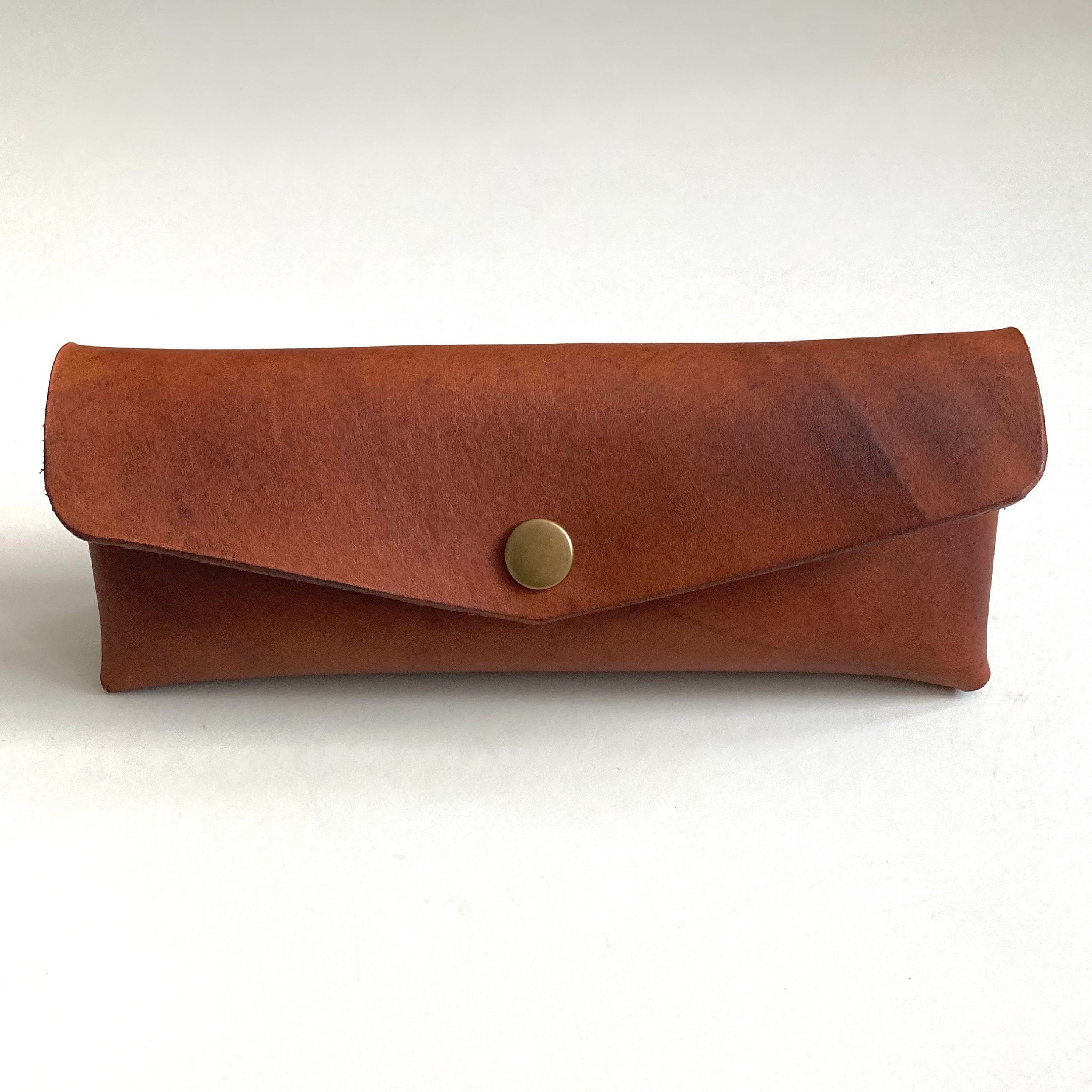 Toronata Handmade Genuine Cow Leather Pencil Case Red