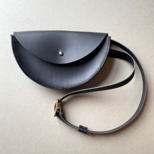 Leather half moon crossbody bag Leather hip bag Leather clutch Belt bag Leather waist bag Leather fanny pack image 5