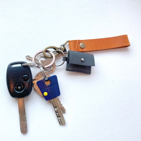 Leder Schlüsselring Etui für Einkaufsmünze Plektrum Tasche Miniatur  Geldbörse - .de