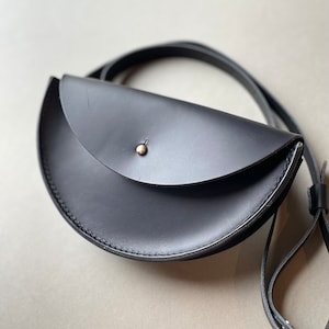 Leather half moon crossbody bag Leather hip bag Leather clutch Belt bag Leather waist bag Leather fanny pack image 9