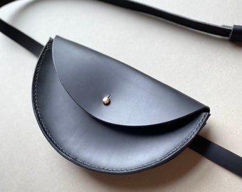 Leather half moon crossbody bag  | Leather hip bag | Leather clutch | Belt bag| Leather waist bag | Leather fanny pack