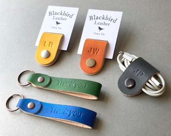 Personalised Leather Cable Ties | Tidies for Messy Wires | Cord Ties | Home Organise | Cable Tidy | Travel accessory