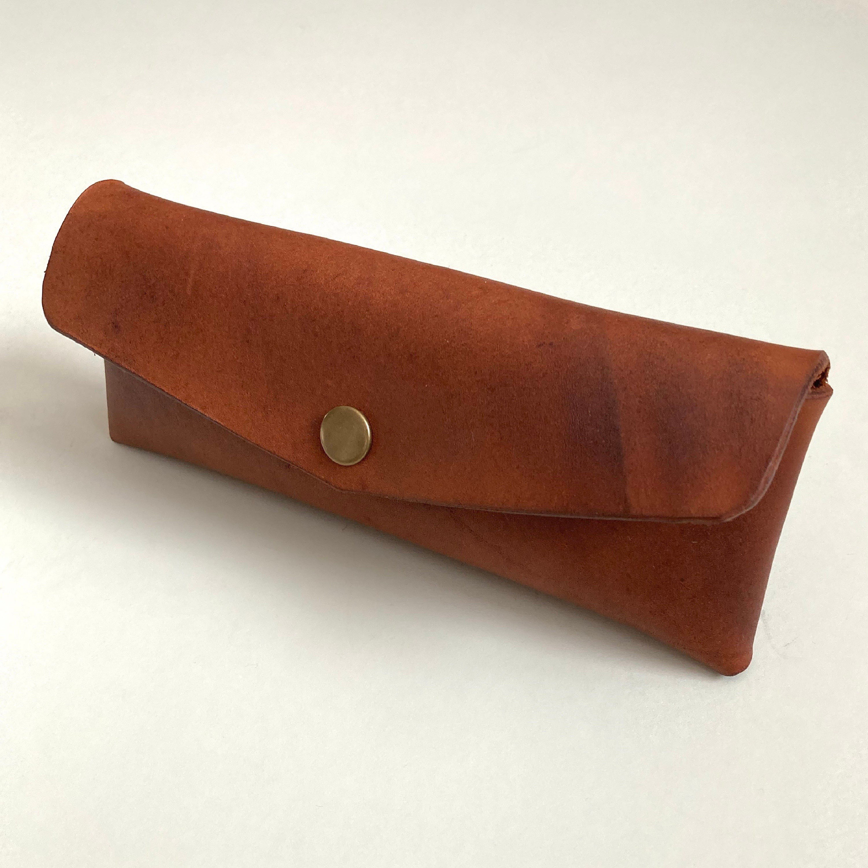 OHPHCALL pencil case thin pencil cases for adults pen holder for purse  leather pen sleeve Fountain Pen Case small pencil case genuine leather  pencil