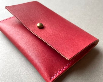 Handcrafted leather Fold over card and cash wallet | card holder | ladies purse