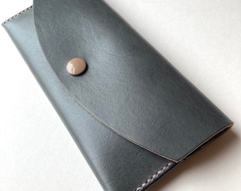 Handmade Leather Purse | Wallet | Card and Cash Holder | Large Purse | Slate Grey