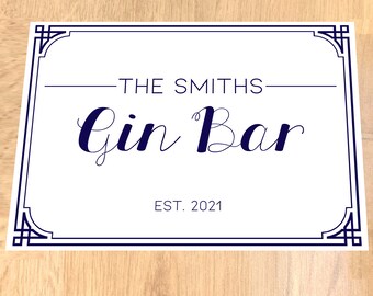 Printed Aluminium Sign | Gin Bar Sign | Christmas Gift