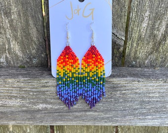 Courtney Earrings - Rainbow Ombre