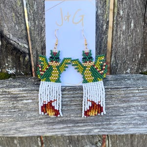 Dragon Fringe Earrings • 3.75” Long