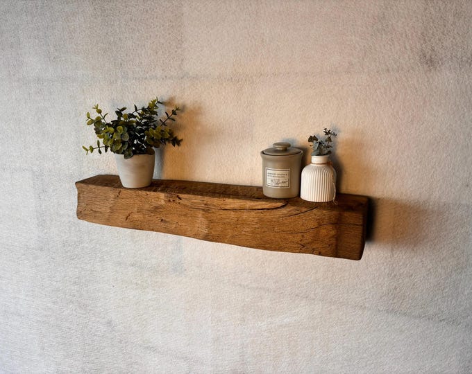 Oak beam wall shelf Individual half-timbered shelf made of old wood