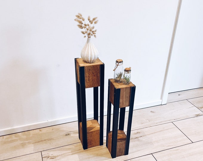 Decorative column made of oak beams and steel - 60&70 cm