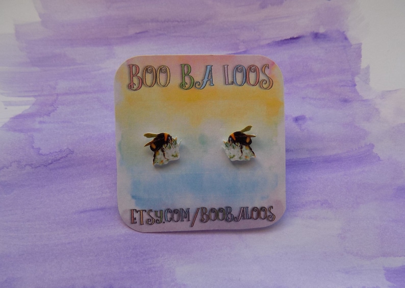 Studs Bumblebee Earrings Animal Lover Gift Bee Earrings 1 PAIR Handmade Insect Earrings