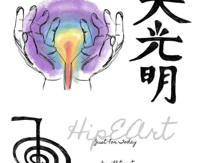 Reiki Print With Reiki Level I II and Master Symbols: Cho | Etsy
