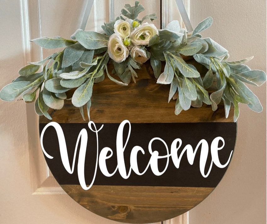 Corona de madera de puerta redonda con o sin guirnalda | Etsy