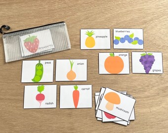 Fruit and Vegetable Flash Cards - Laminated