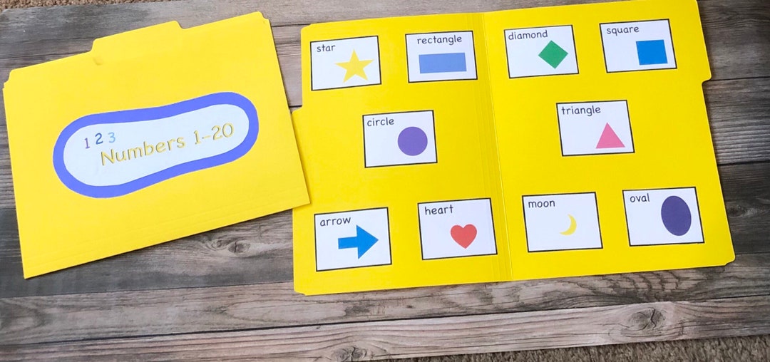 Numbers File Folder Game Numbers and Shapes File Folder Games - Matching - Etsy