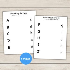 Hojas de trabajo del alfabeto: Empareja letras mayúsculas y minúsculas - Imprimibles - Hojas de trabajo de reconocimiento de letras