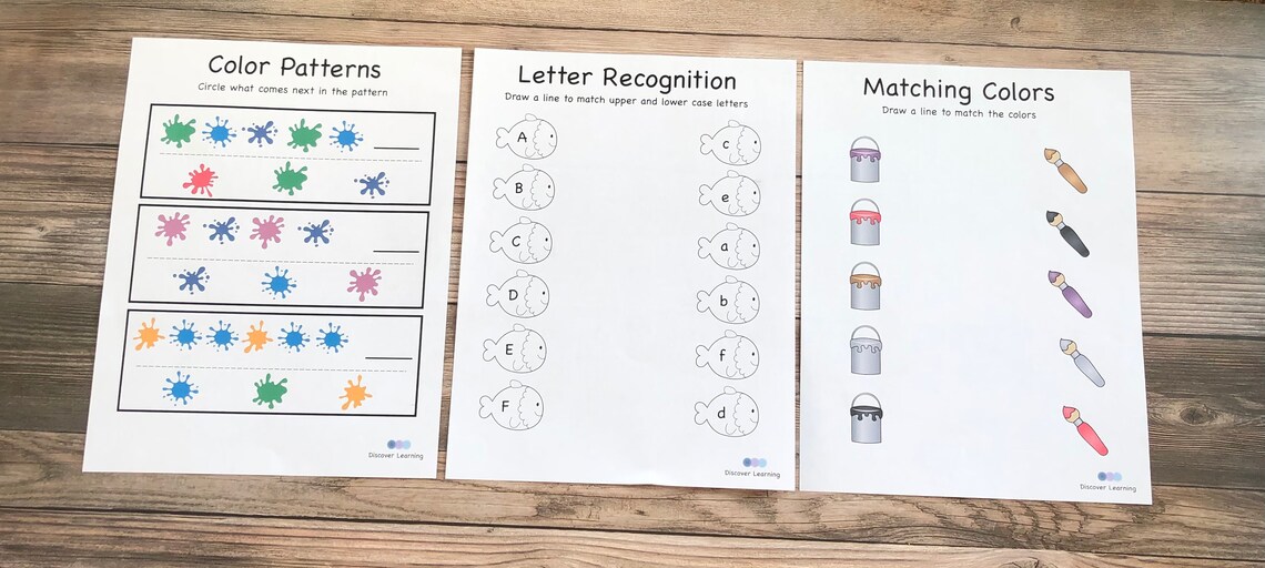 Bundle Preschool Worksheets 8 Different Worksheets 16 Pages | Etsy