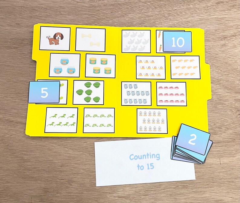 Counting File Folder Game - Pets - Numbers 1 to 15 - Etsy